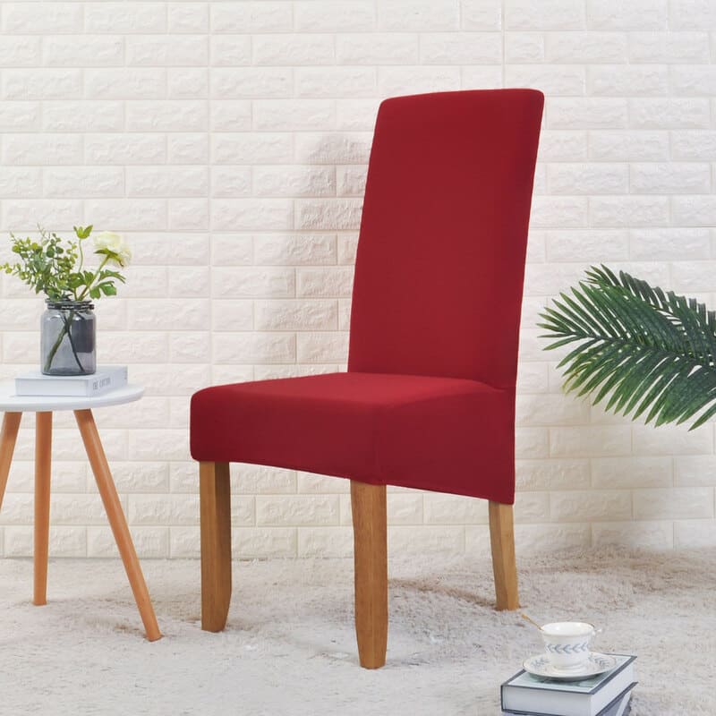 housse de chaise large rouge vin