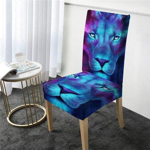 miniature housse de chaise lion bleu