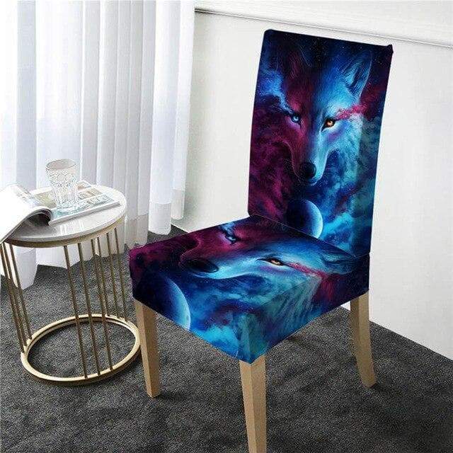 housse de chaise loup vairon