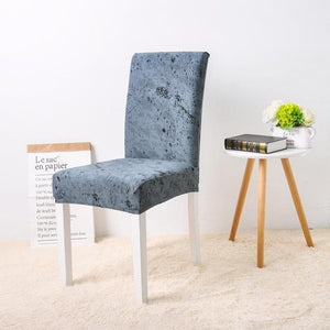 miniature housse de chaise salon marbre bleu