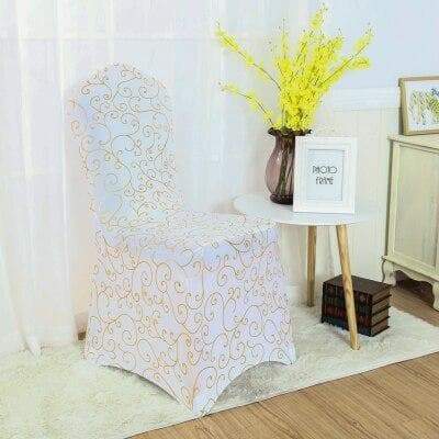 housse de chaise mariage fil or