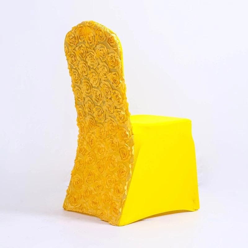 Housse de chaise mariage fleur jaune