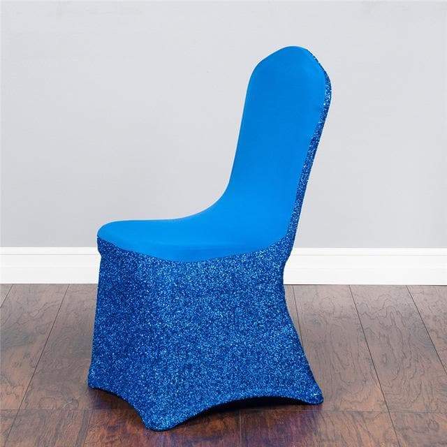 Housse de Chaise Mariage Paillettes Bleues | Housse Design