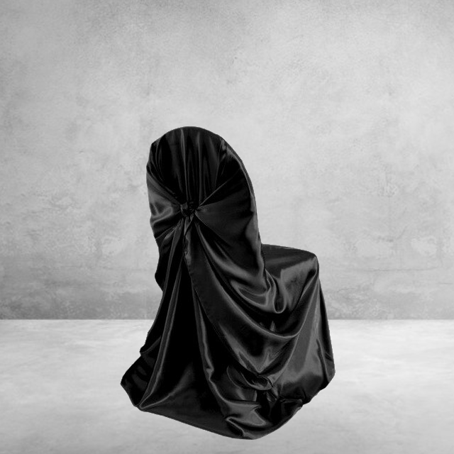 Housse de Chaise Mariage Satin Noir | Housse Design