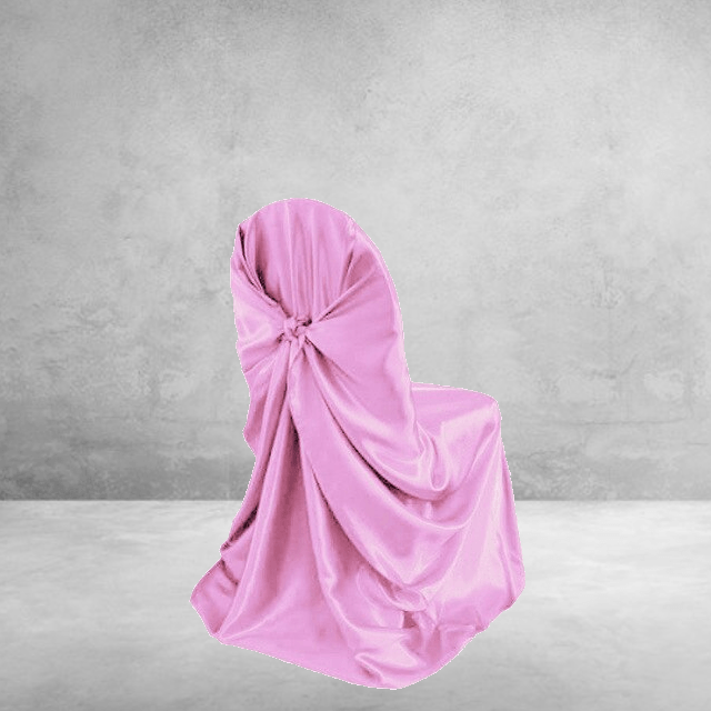 Housse de Chaise Mariage Satin Rose | Housse Design