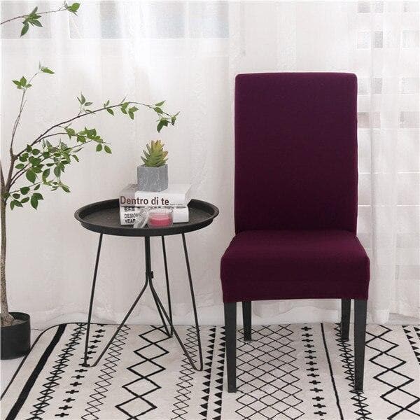 Housse de chaise prune vue de face