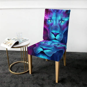 miniature housse de chaise lion bleu