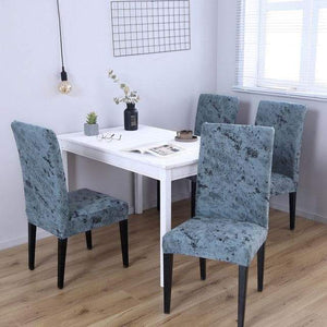 miniature housse de chaise salon marbre bleu