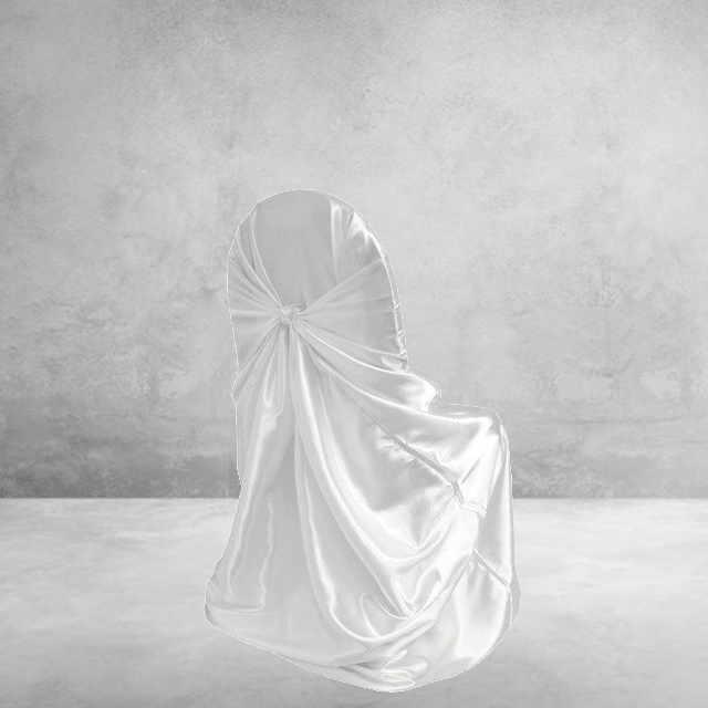 housse de chaise satin blanc