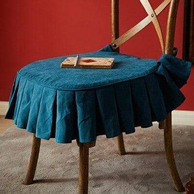 housse de chaise suédine bleu canard