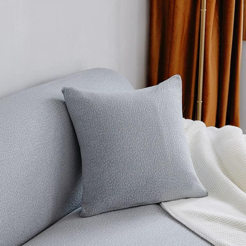 Housse de coussin imperméable gris clair