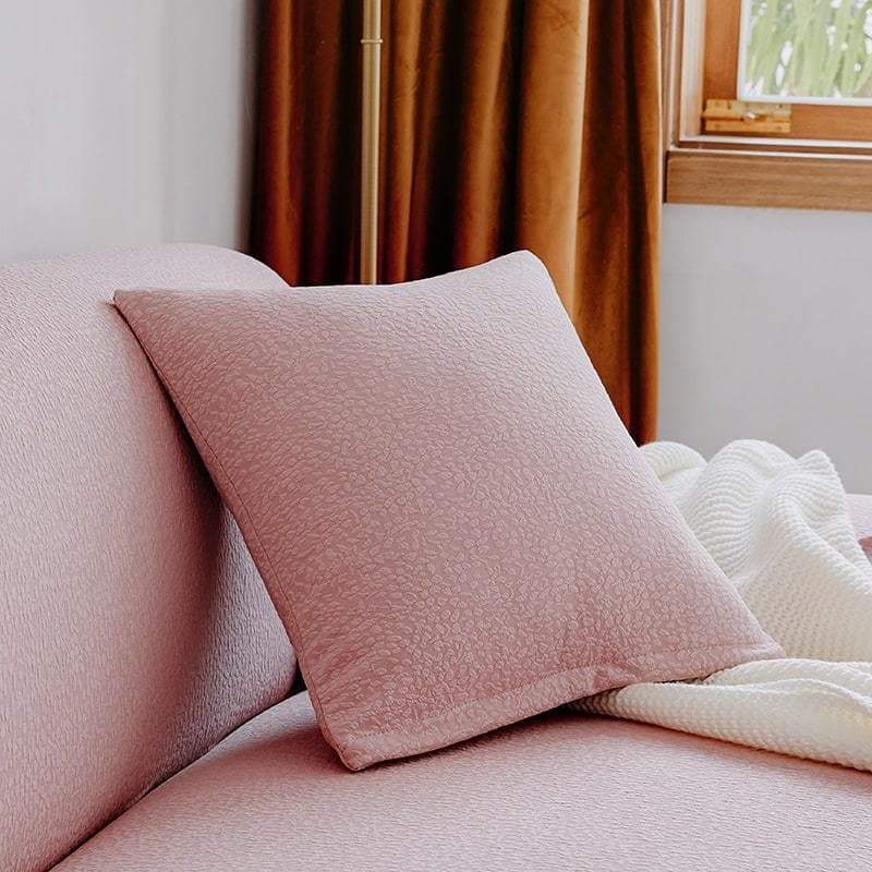 Housse de coussin imperméable rose clair