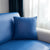 Housse de coussin en simili cuir bleu