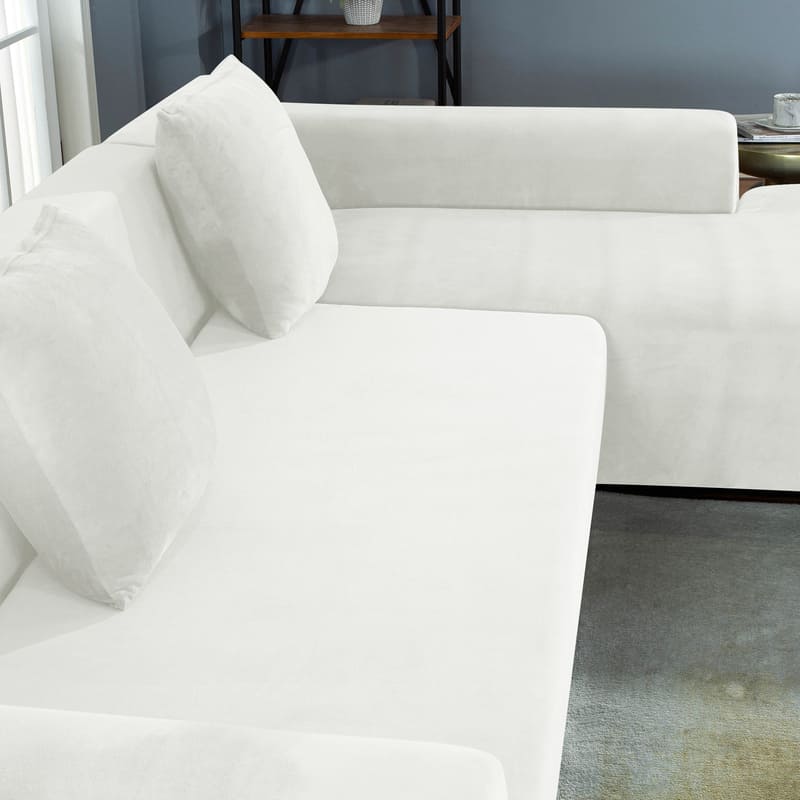 Housse de coussin velours blanc