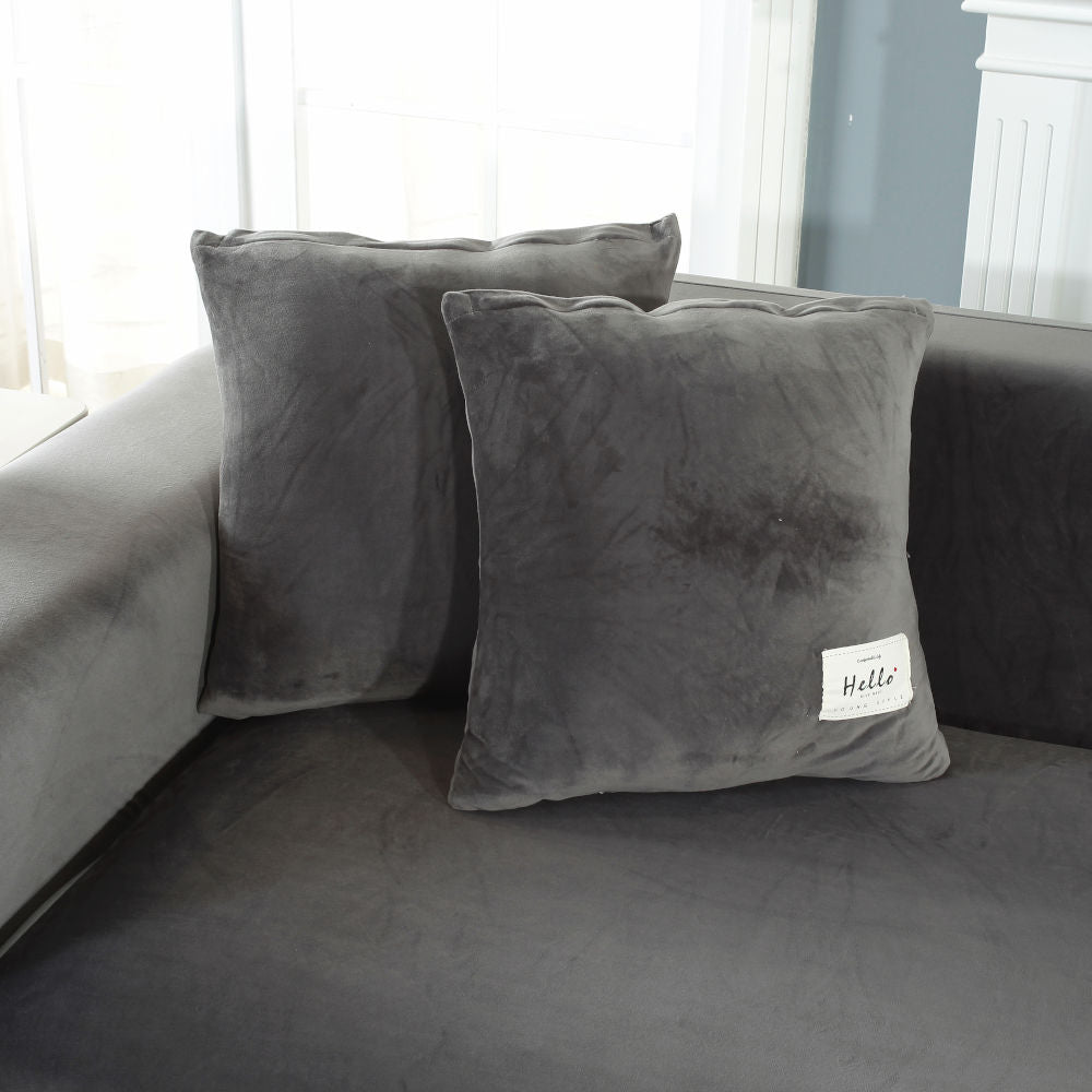 housse de coussin velours gris