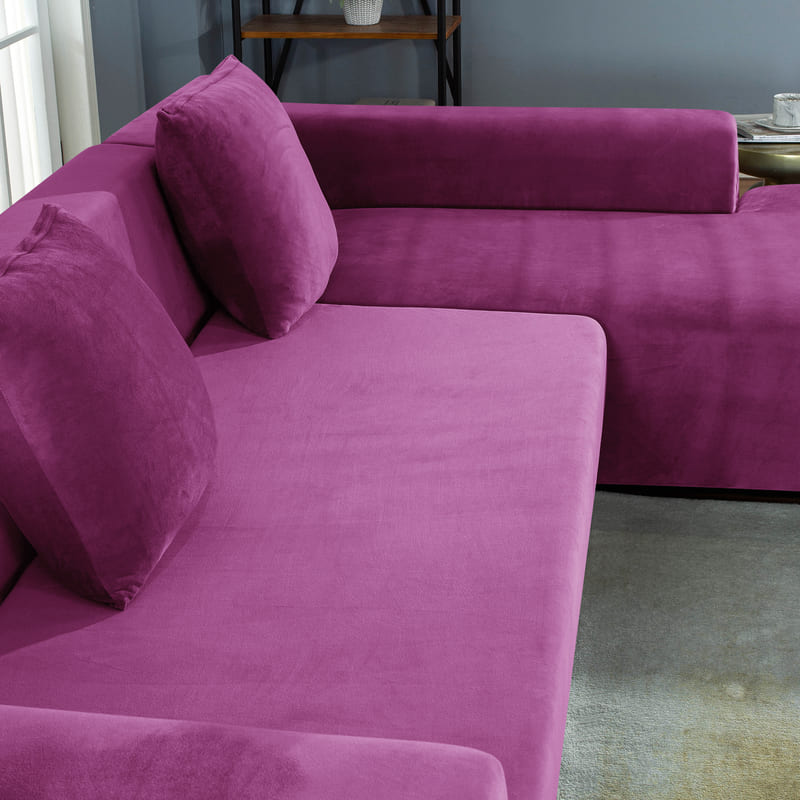 Housse de coussin velours magenta