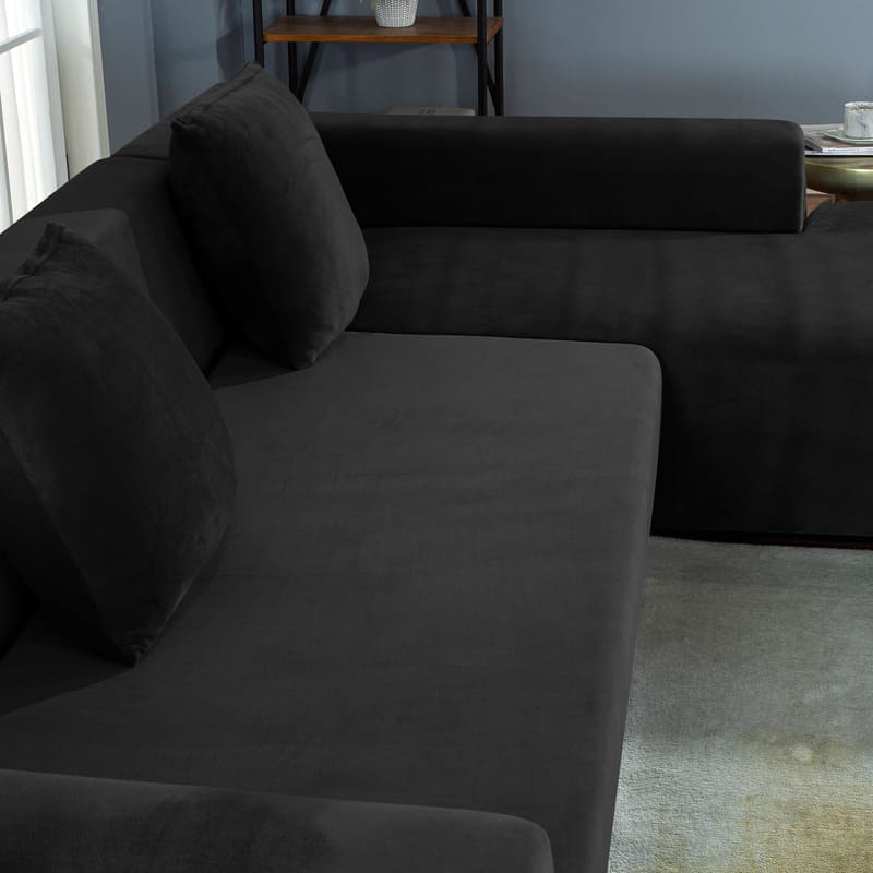 Housse de coussin velours noir