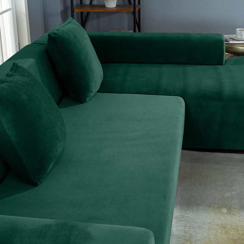 Housse de coussin velours vert sapin