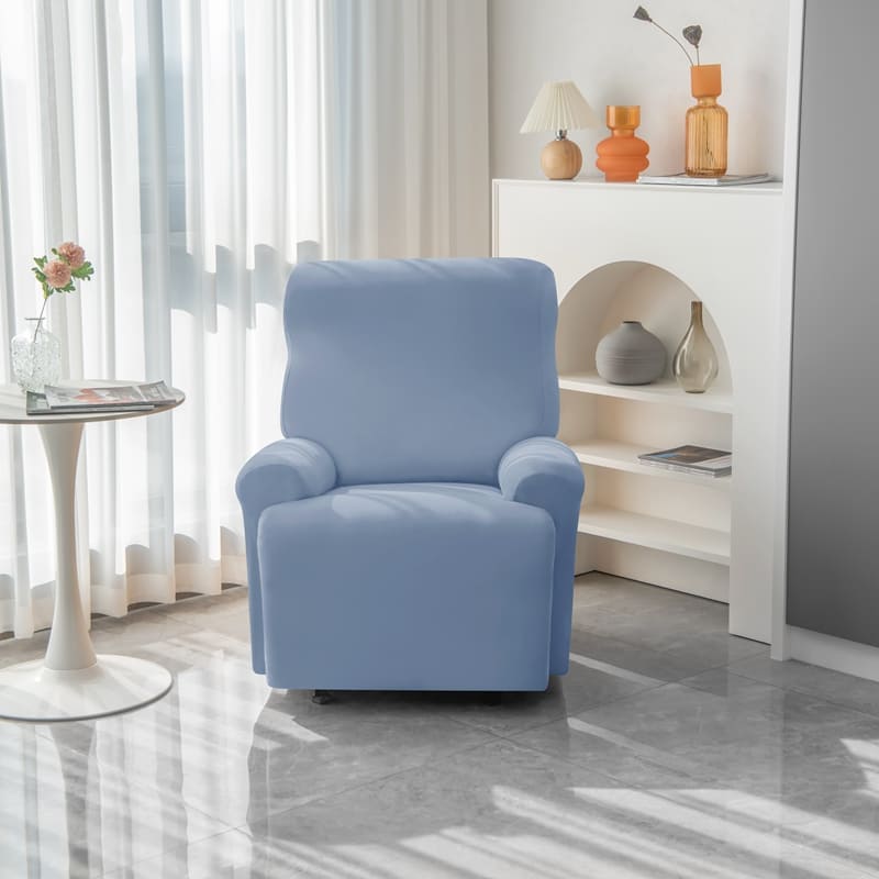 housse de fauteuil relax bleu gris