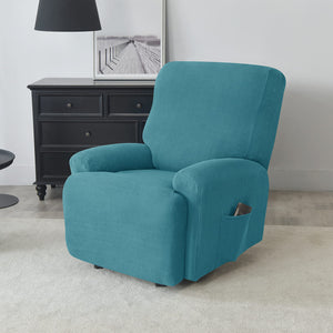 miniature élastique housse de fauteuil relax jacquard Bleu canard