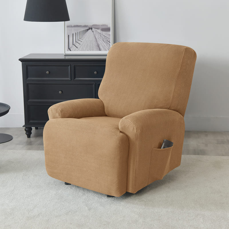 housse de fauteuil relax jacquard brun