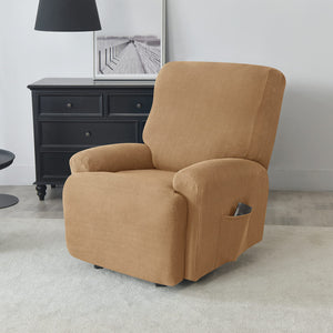 miniature élastique housse de fauteuil relax jacquard brun