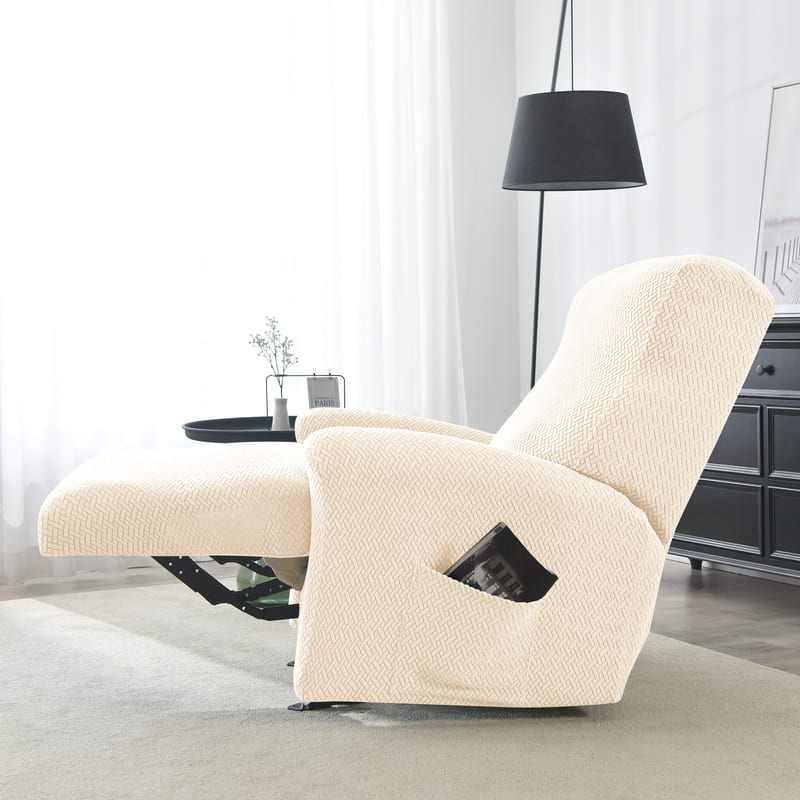 housse de fauteuil relax microfibre beige