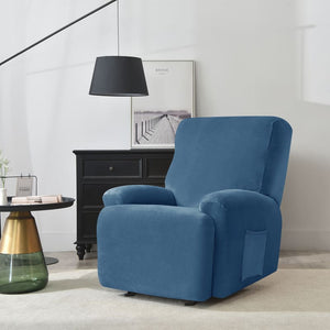 miniature textile housse de fauteuil relax velours bleu