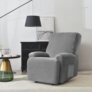 miniature textile housse de fauteuil relax velours gris
