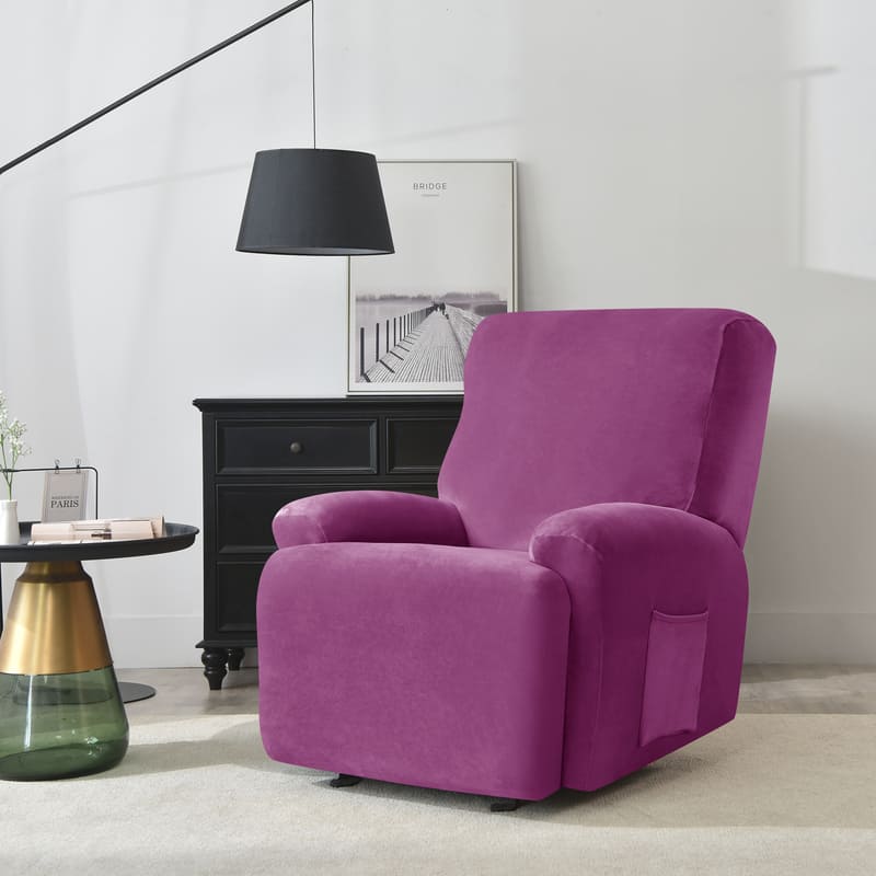 housse de fauteuil relax velours magenta