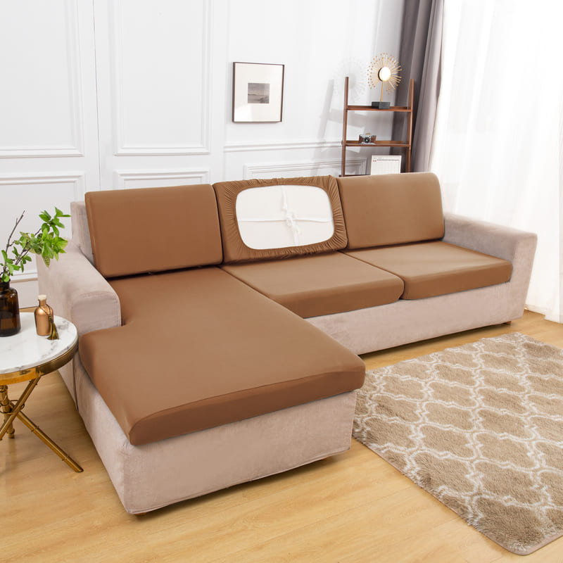 housse extensible camel pour coussin assise canapé