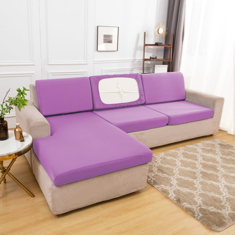 housse extensible lavande pour coussin assise canapé