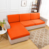 housse extensible orange pour coussin assise canapé