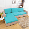 housse extensible turquoise pour coussin assise canapé