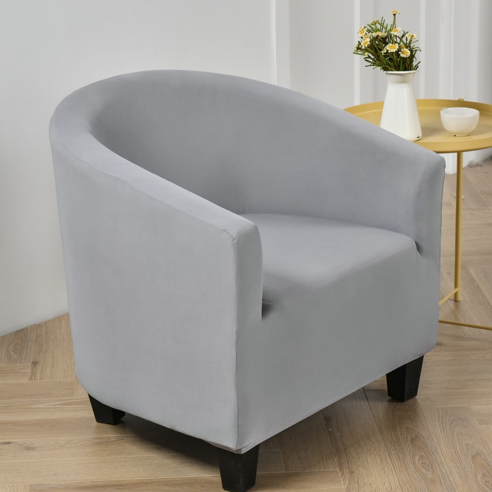 Housse de fauteuil cabriolet extensible Gris clair de profil