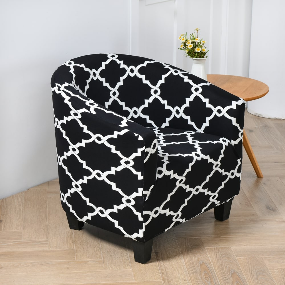 Housse de fauteuil cabriolet extensible noire de profil