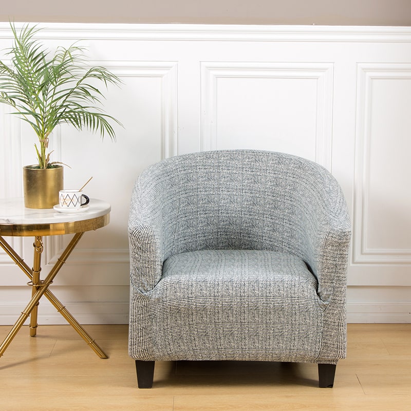Housse Fauteuil Chesterfield 1 Place Extensible Gris Fumée - Meigeh - Protection Élégante