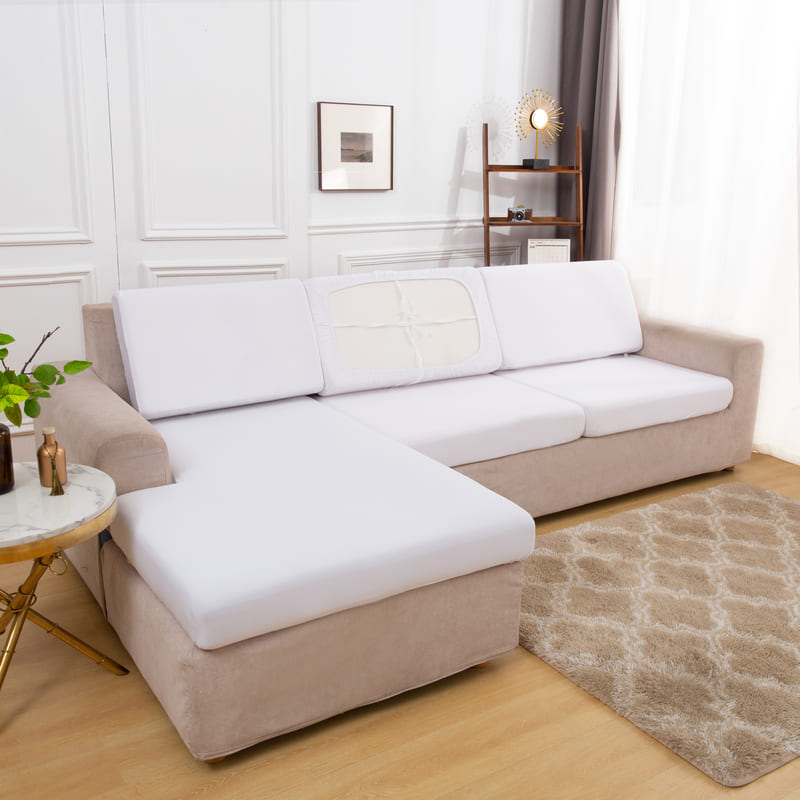 housse pour coussin assise canapé blanche tissu extensible