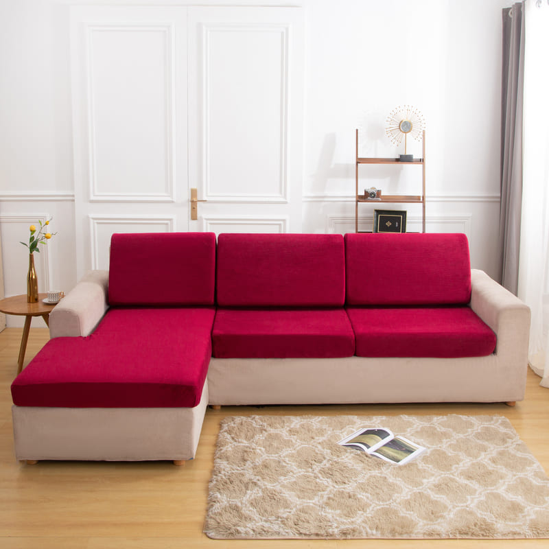 housse pour coussin assise canape chaud tissu bordeaux