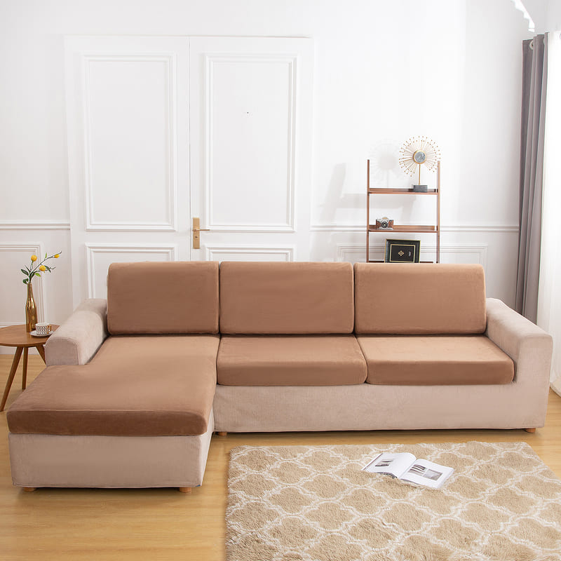 housse pour coussin assise canape chaud tissu camel