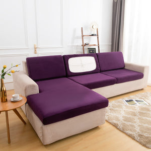 miniature tissu extensible housse pour coussin assise canape peluche prune