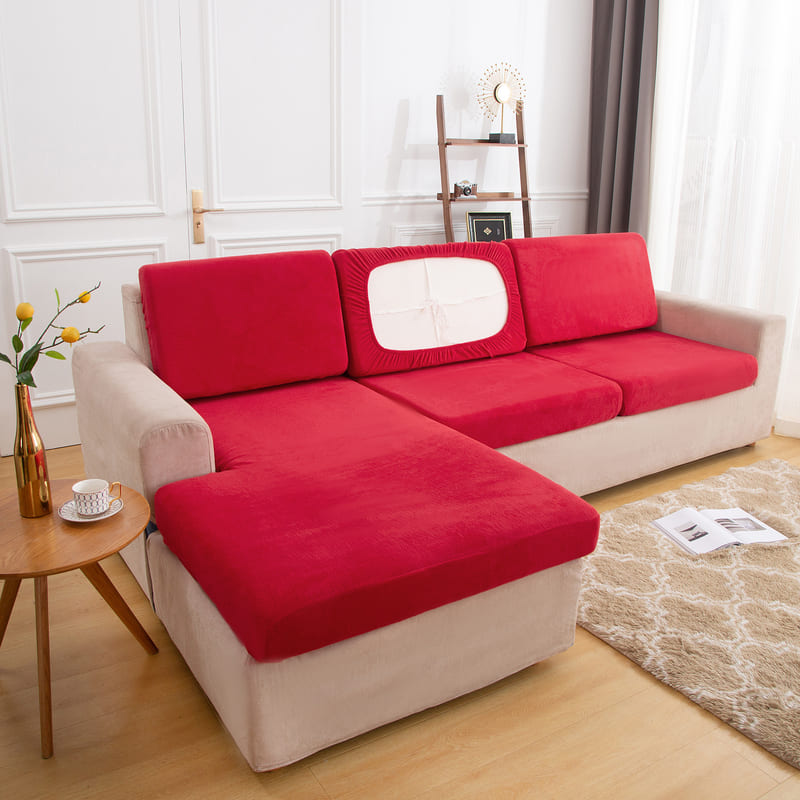 housse pour coussin assise canape chaud tissu rouge