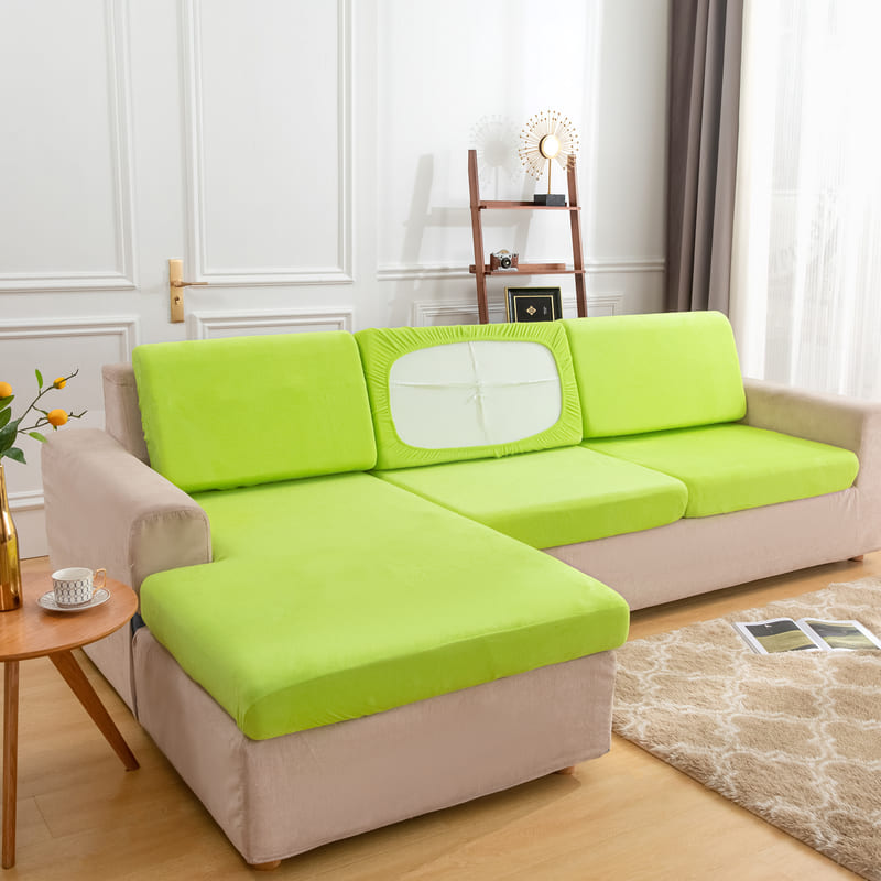 housse pour coussin assise canape chaud tissu vert pomme