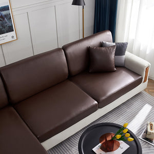 miniature vue rapprochée Housse pour coussin d&#39;assise de canapé en cuir pu marron
