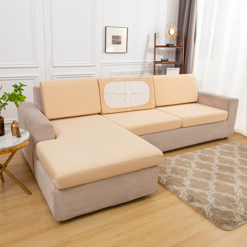 housse pour coussin assise canape extensible tissu beige