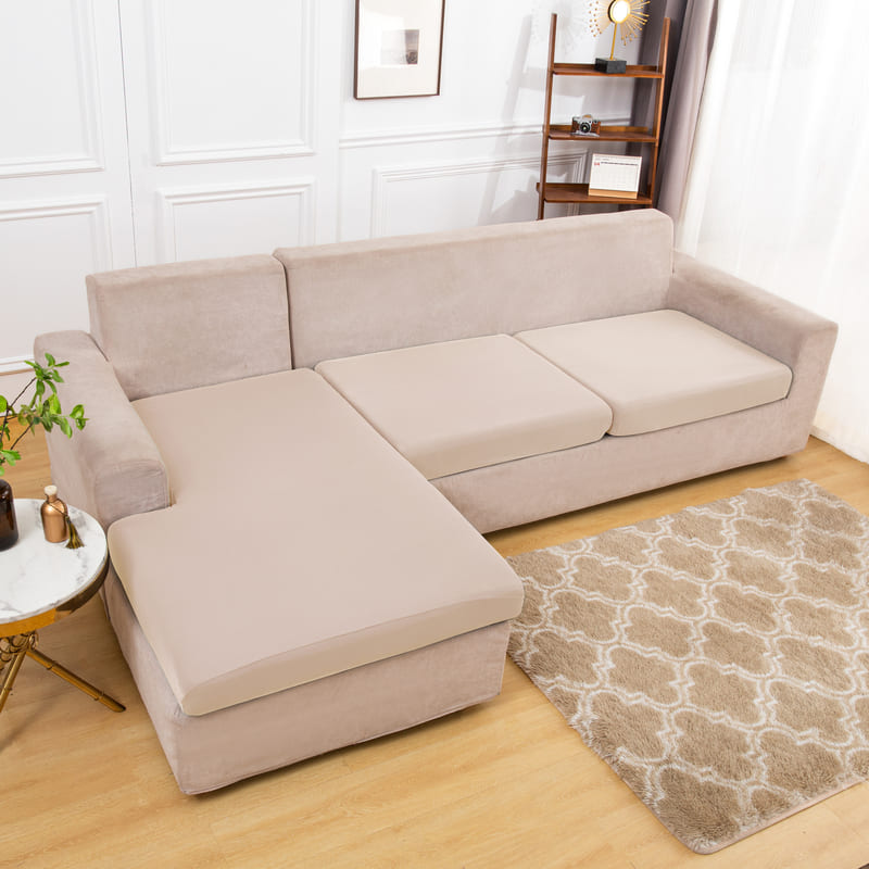housse pour coussin assise canapé extensible tissu écru