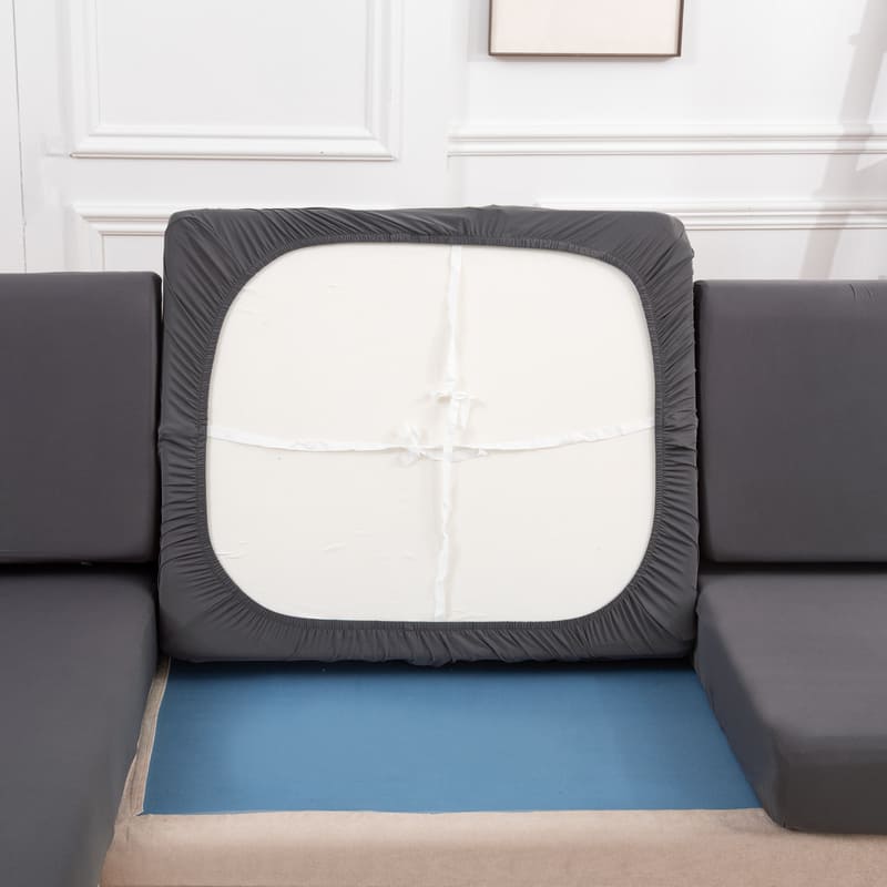 housse pour coussin assise canapé extensible tissu grise