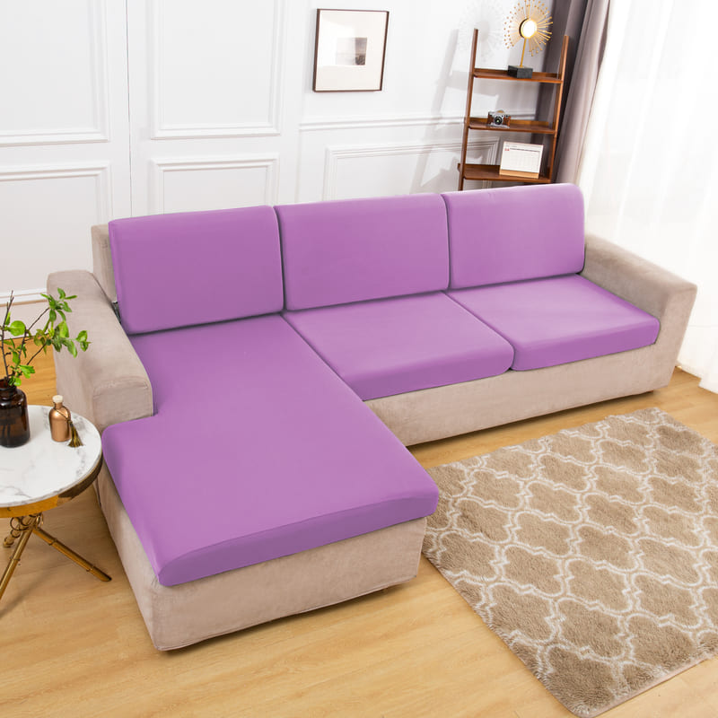 housse pour coussin assise canapé extensible tissu lavande