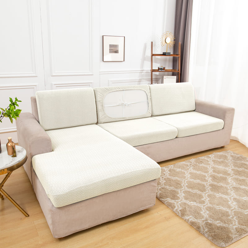 housse pour coussin assise canape microfibre blanche