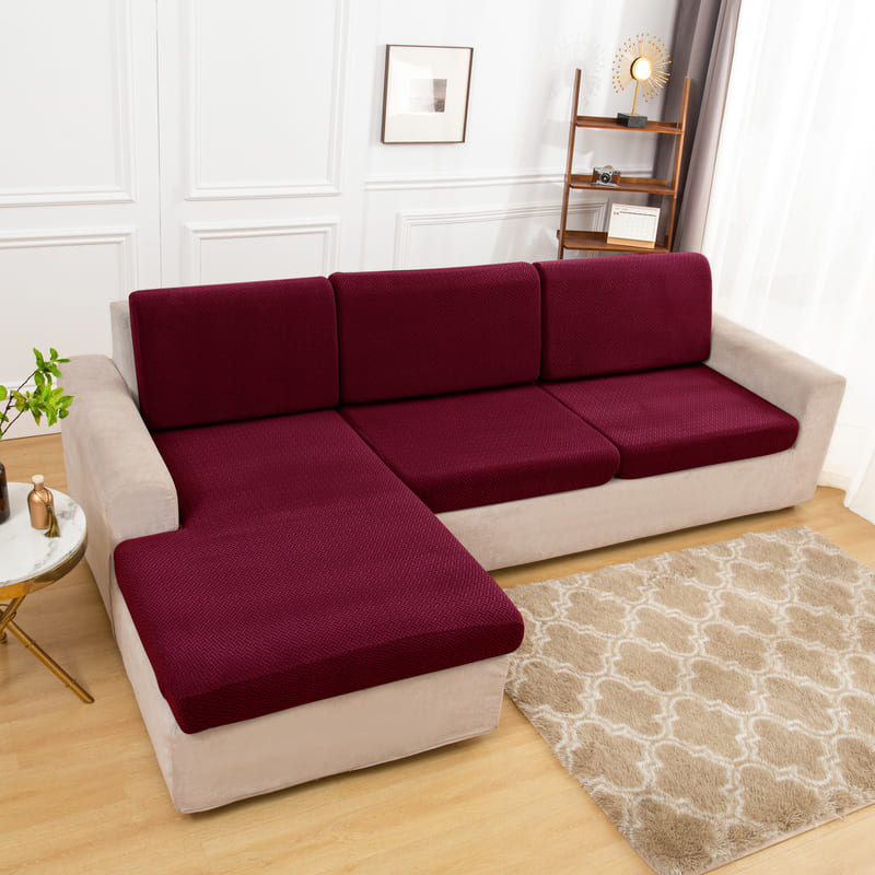 housse pour coussin assise canape microfibre bordeaux